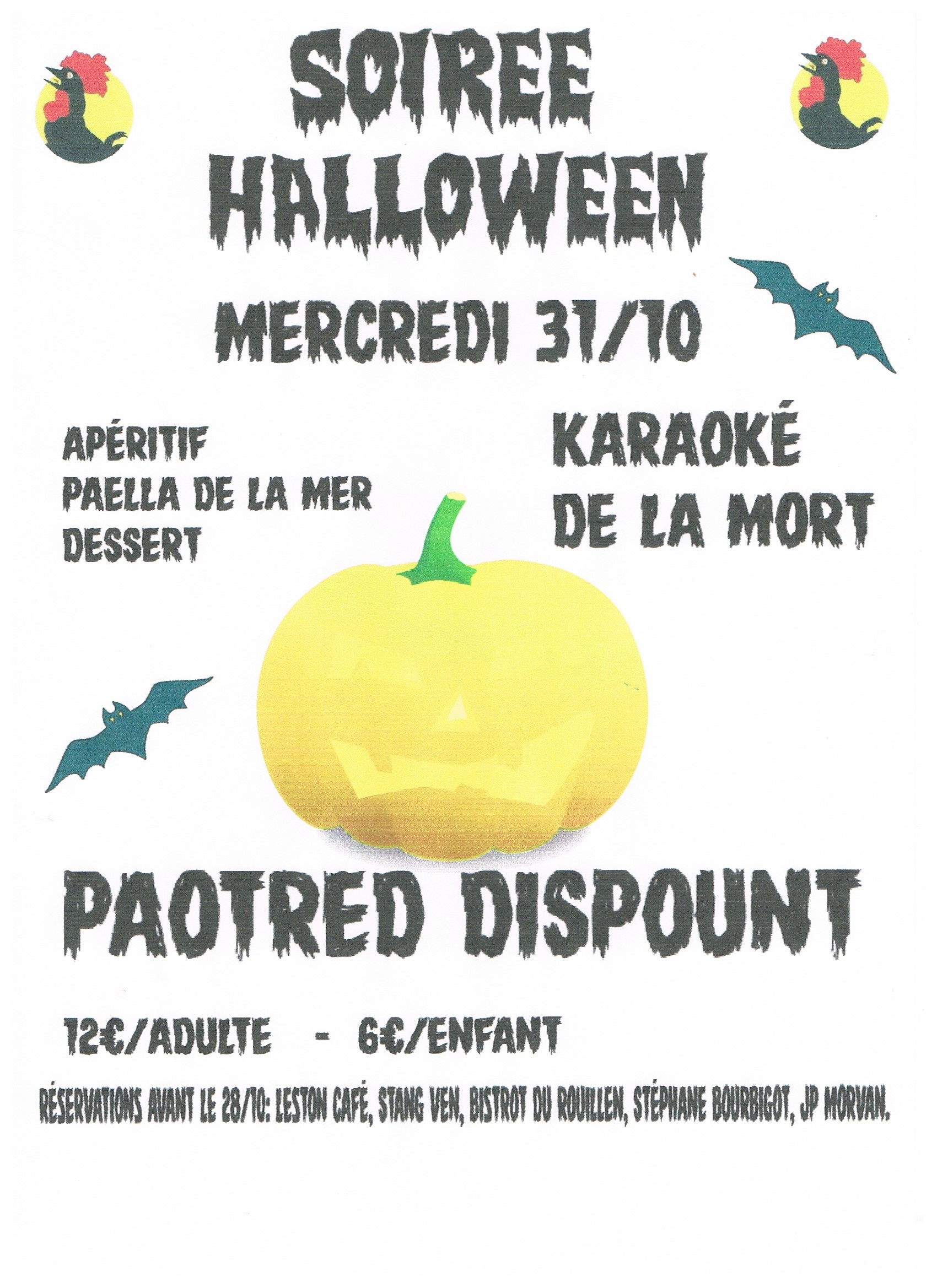 Repas des Paotred le  31 Octobre !