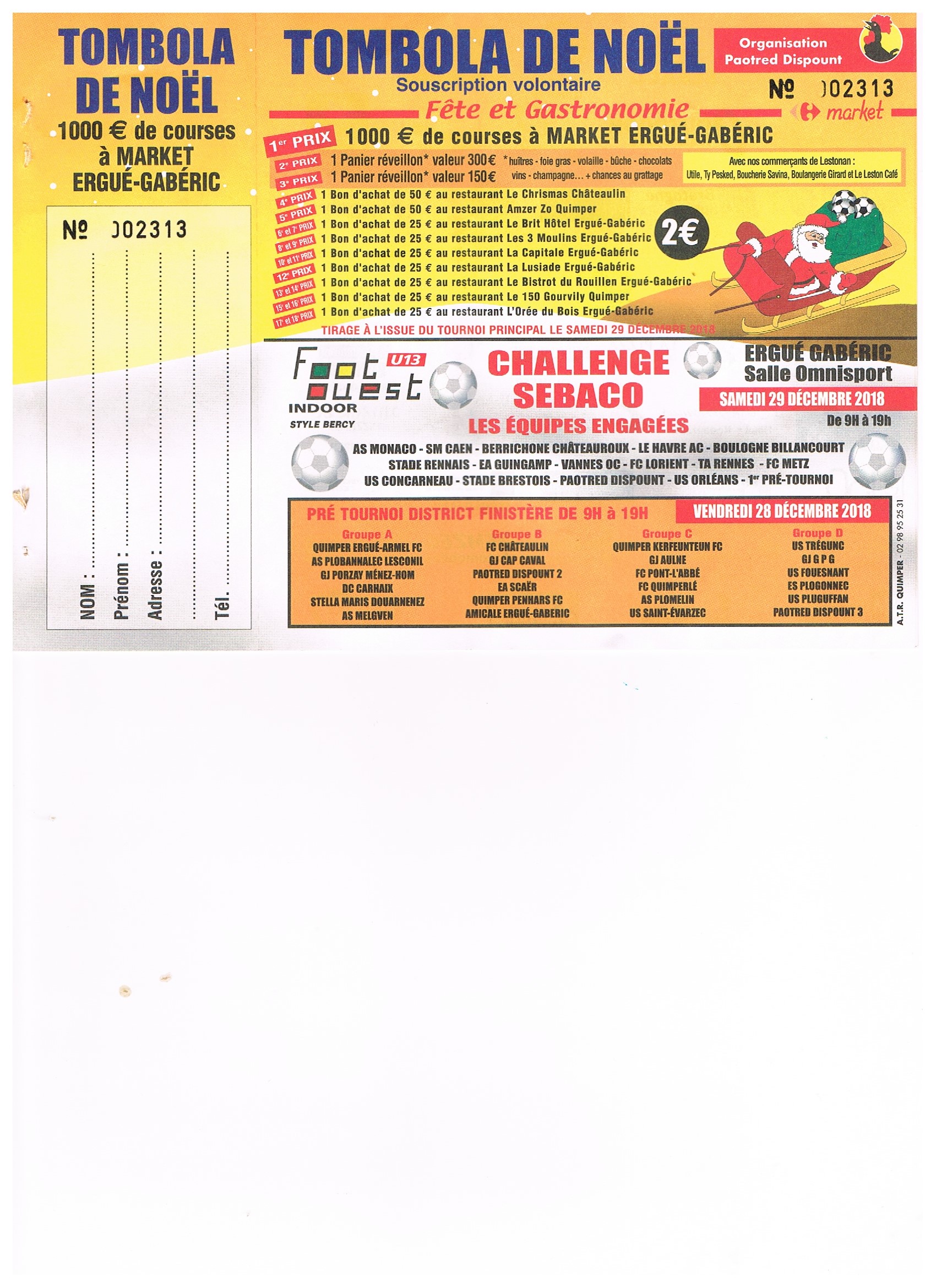 Tombola du Tournoi !