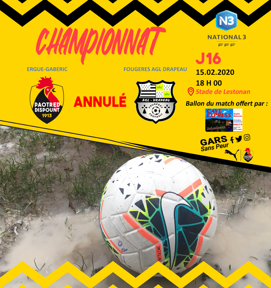 N3 : Paotred Dispount – Fougères AGL Drap ANNULE