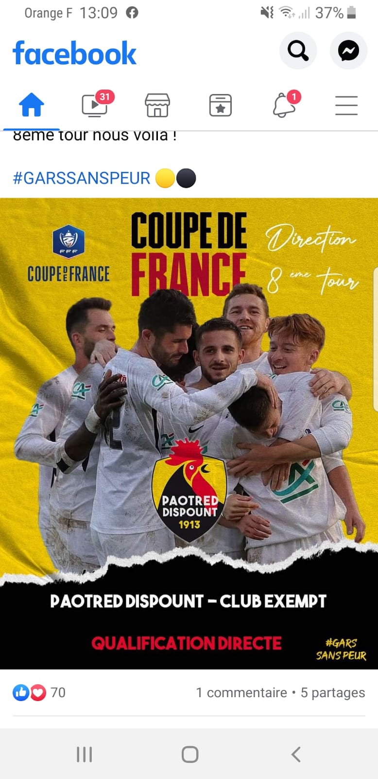 Qualification directe au 8ème tour !