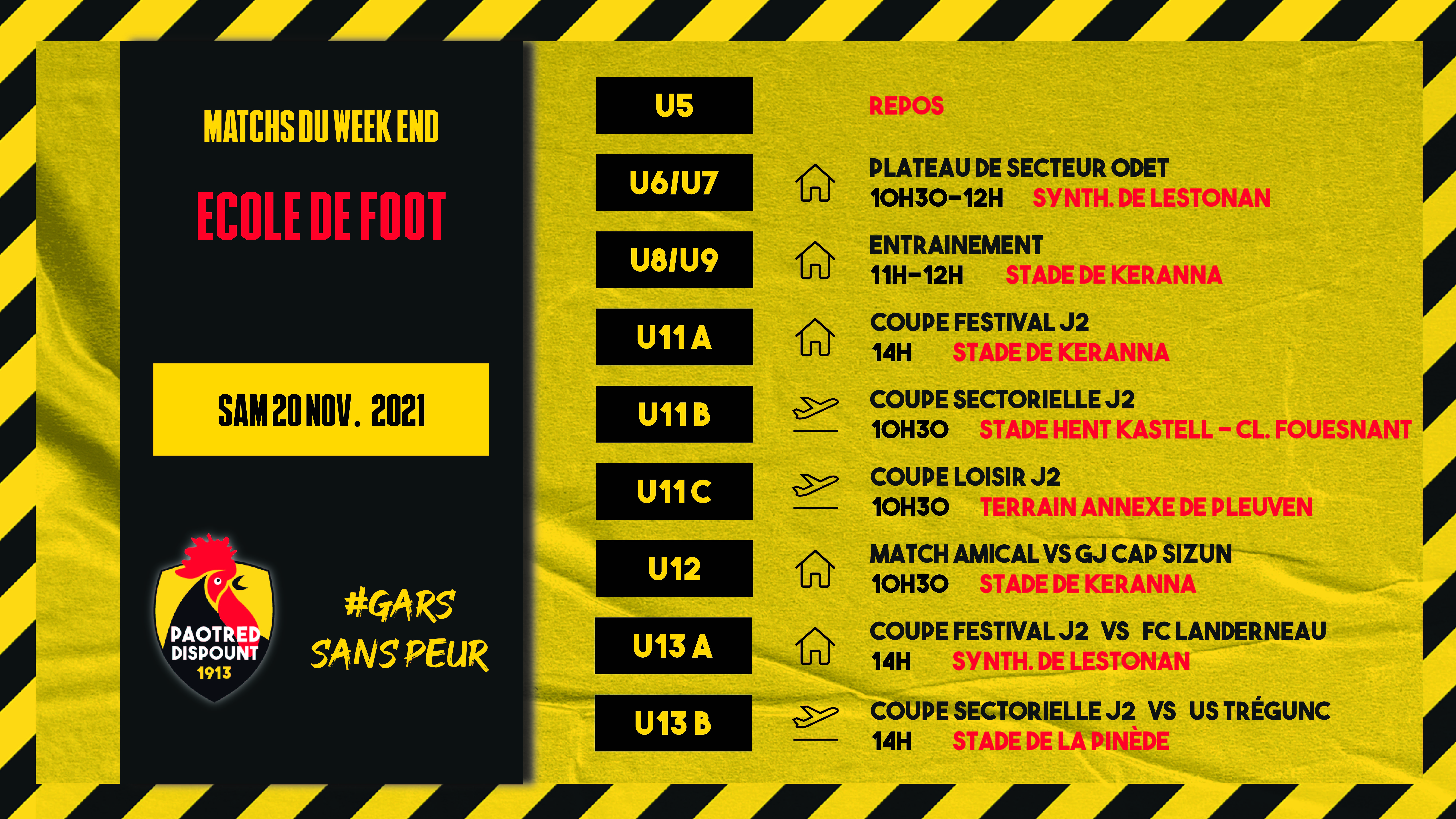 Programme du WK pour nos jeunes !