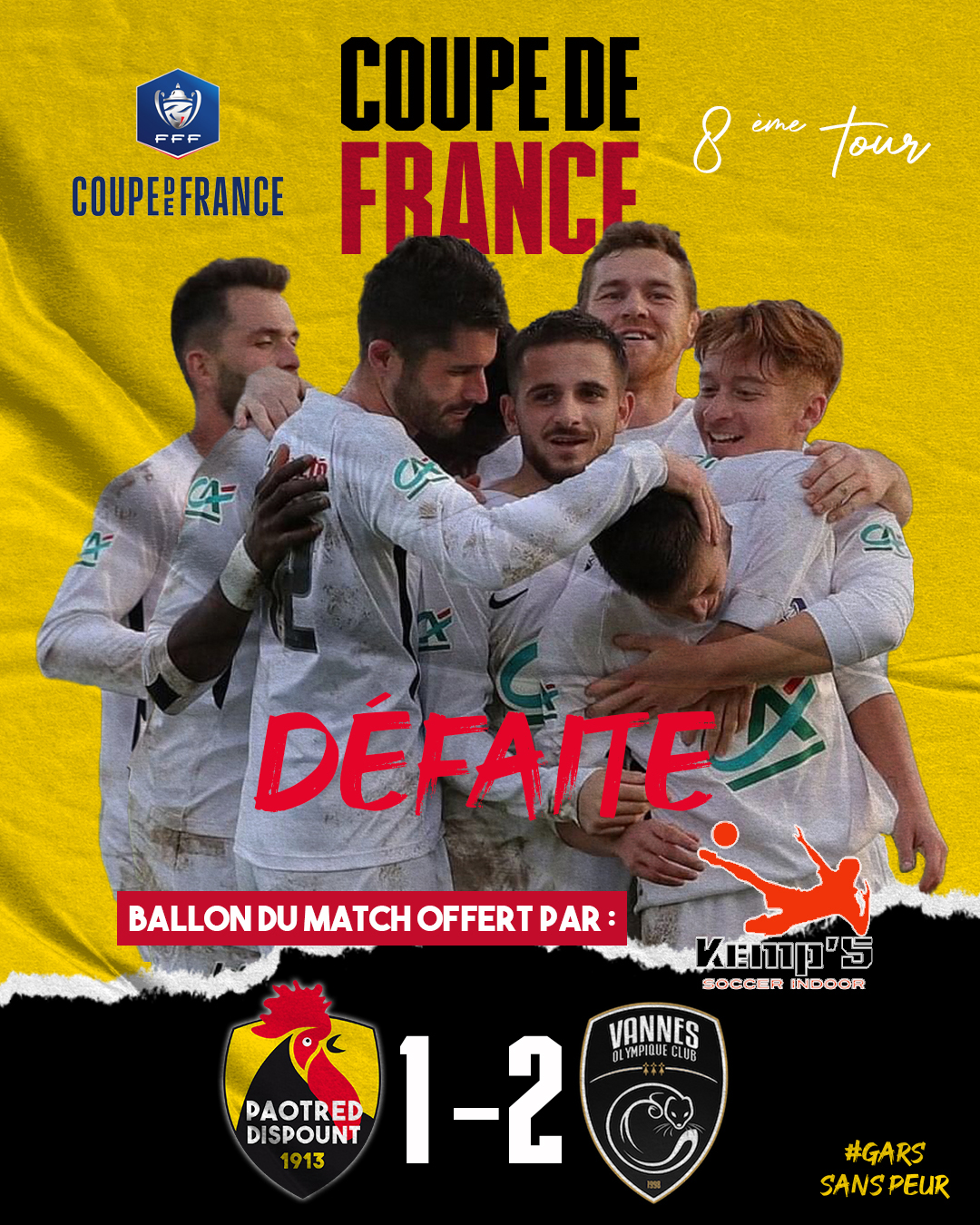 Défaite aux portes des 32èmes de finale