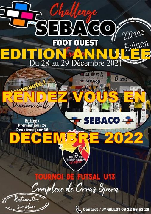 TOURNOI SEBACO FOI 2021 : EDITION ANNULEE