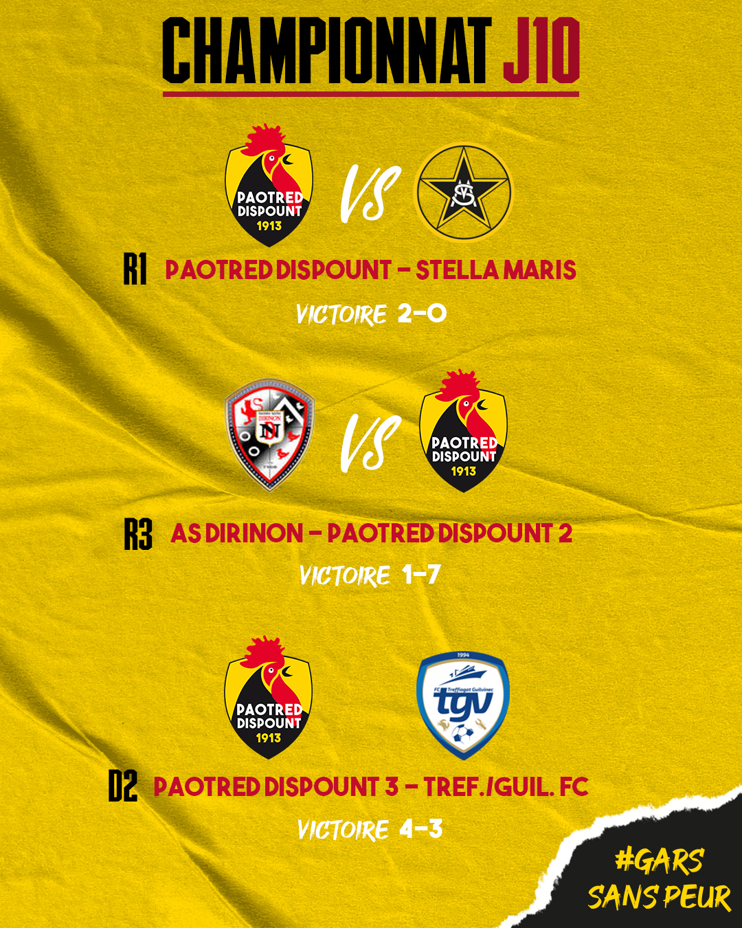 3 belles victoires pour nos séniors avant la trêve !