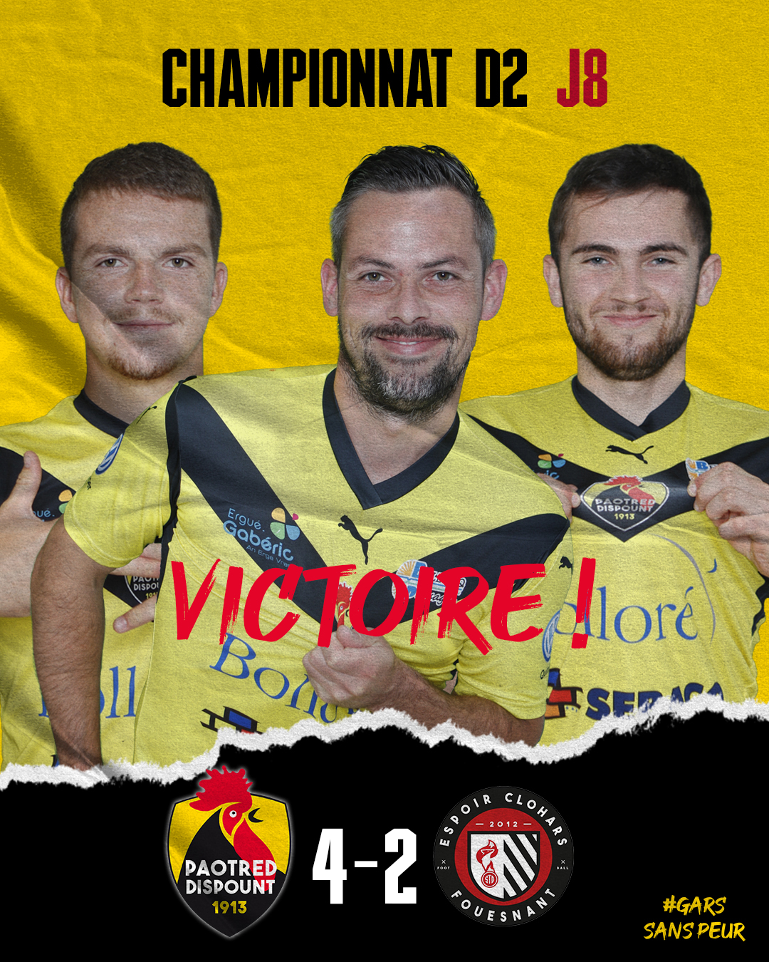 Résultats des séniors pour cette 8ème journée de championnat !