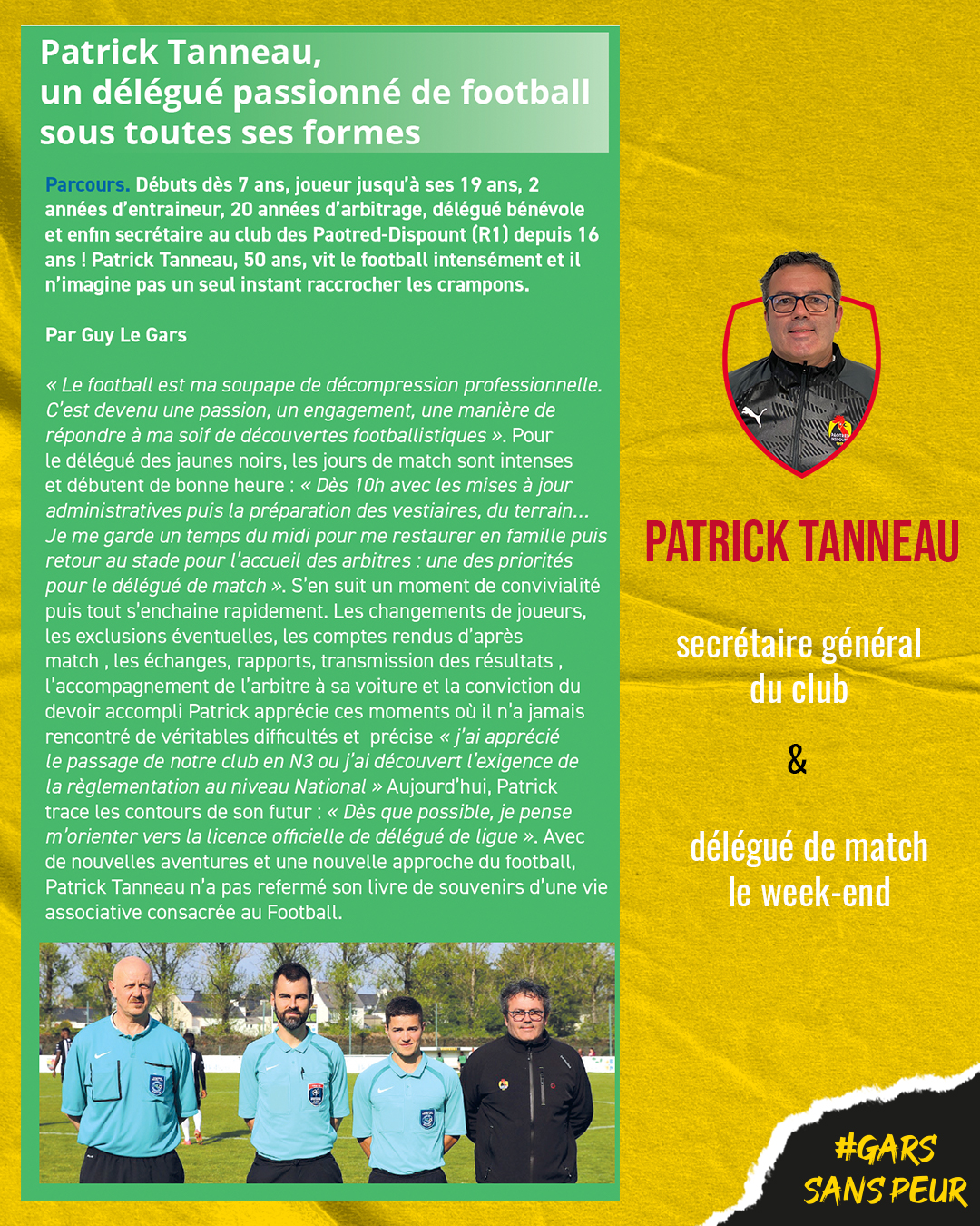 Patrick Tanneau, secrétaire général & délégué de match